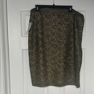 Forever 21 Black and Gold Shimmer Pencil Skirt Knee-Length